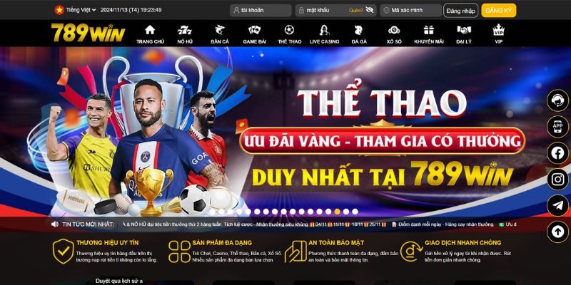 Mức thưởng thắng tại thể thao 789WIN “đỉnh nóc, kịch trần”